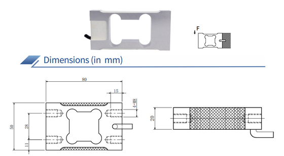Célula de carga de ponto único de liga de alumínio Faixa de 3-200 kg Sensor de balança eletrônica
